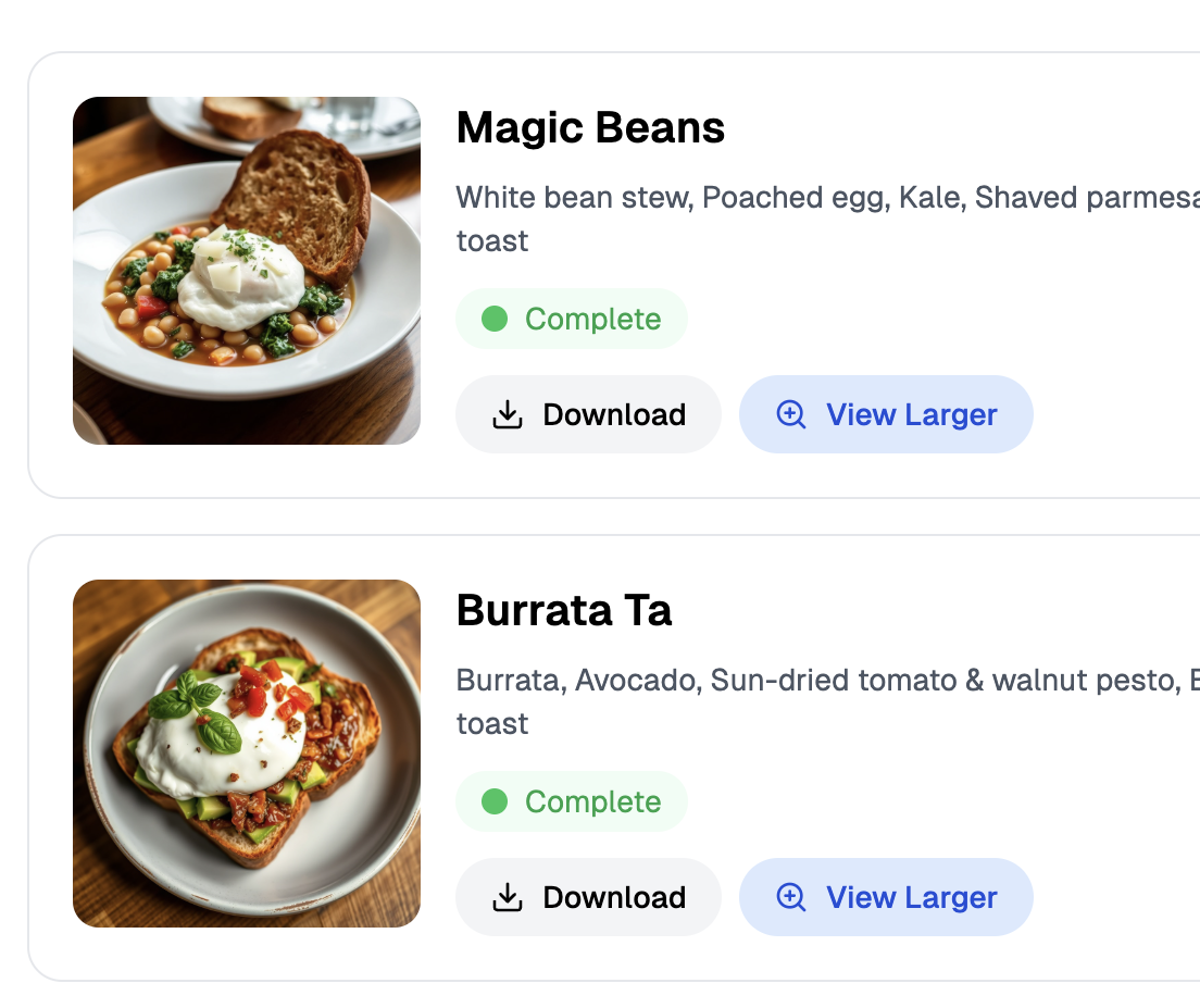 AI-generated food images